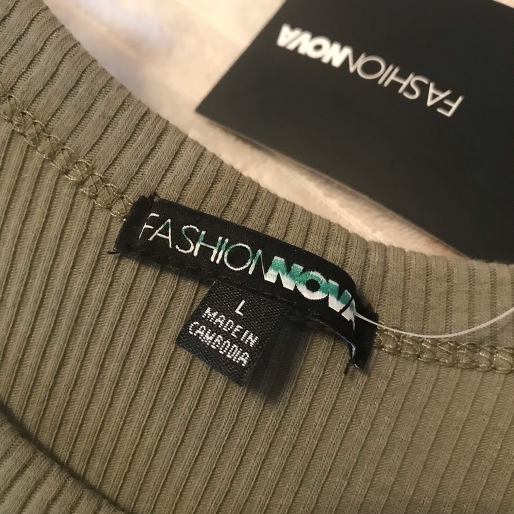 NWT Fashion Nova Olive Green Mila Sleeveless Ribbed MIDI Dress Women’s Large - Picture 8 of 10